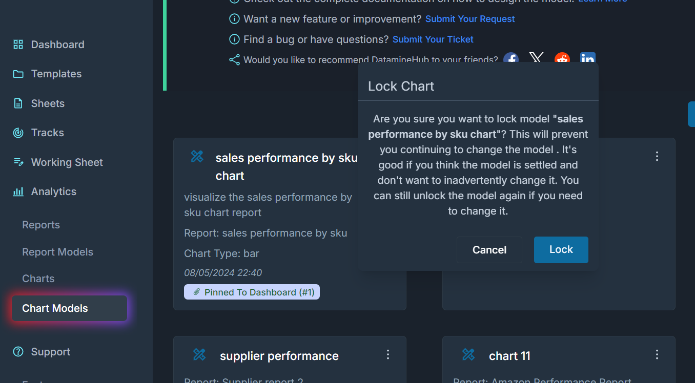 lock a chart model to avoid accidental changes.