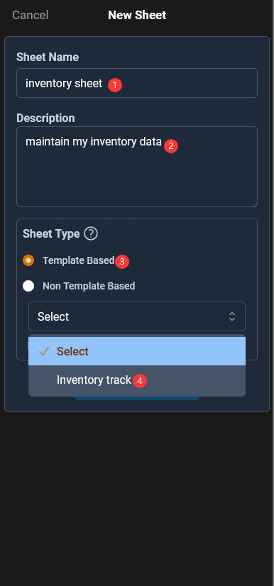 created a sheet called inventory sheet that can be used to maintain inventory data.