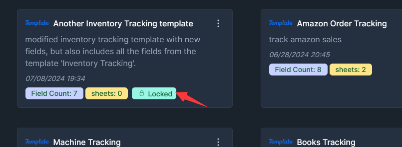 lock inventory track template to avoid accidental changes on the template fields which would impact the data on web app.